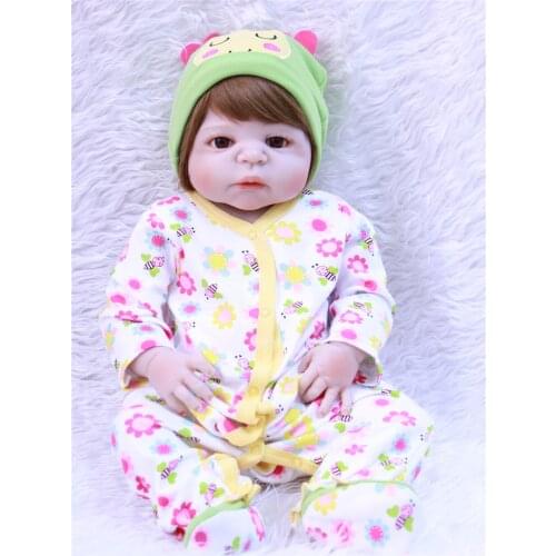 NPK 23"Full Silicone reborn toys Baby Girl 57cm Newborn adorable Doll for Child Bath Shower collection kids birthday Xmas gifts