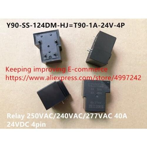 Original new 100% Y90-SS-124DM-HJ T90-1A-24V-4P relay 40A 24VDC 4pin