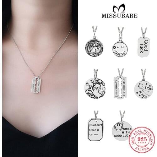 Necklaces & Pendants 100% S925 Sterling Silver Vintage Style Trendy Unisex New Fashion High Quality Jewelry for women girls men