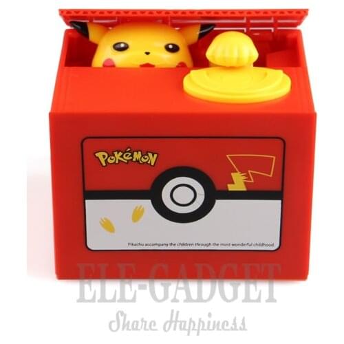Pokemon figure toys Anime Electronic Money Box Pikachu Steal Coin Piggy Bank Money Safe Box Pokemon figure gift for children