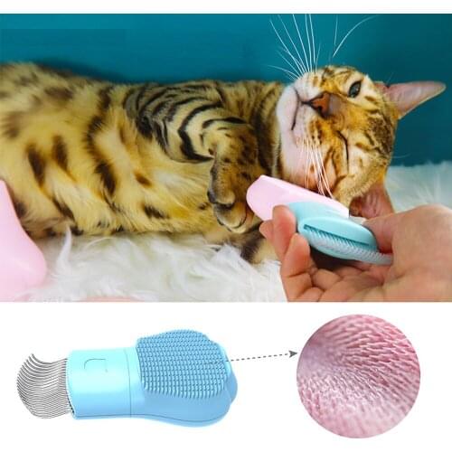 Pet Comb Grooming Brush Self-Cleaning Combs for Dogs Dual Purpose Hair Removal Comb for Cats Open Knot Comb Cleaning Supplies