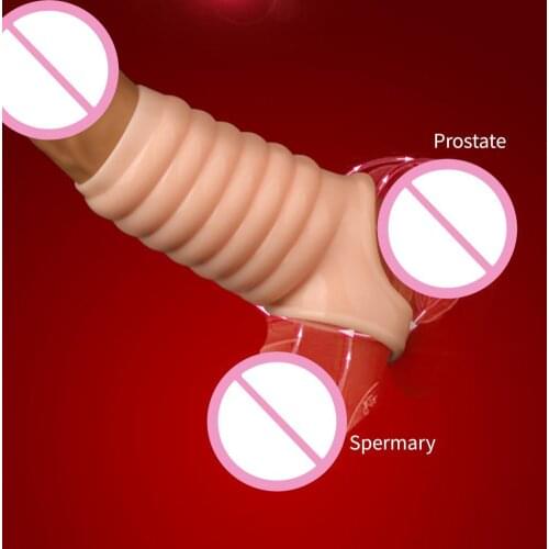 Cock Sleeve Threaded Realistic Outlook Soft Surface Mens Sex Toy For Bedroom