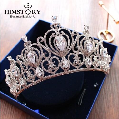Luxury Fulll Cubic Zircon Hair Crown Bridal Tiara CZ Diadem Pageant Crown Hair Ornament Wedding Hair Accessories Bride Headpiece