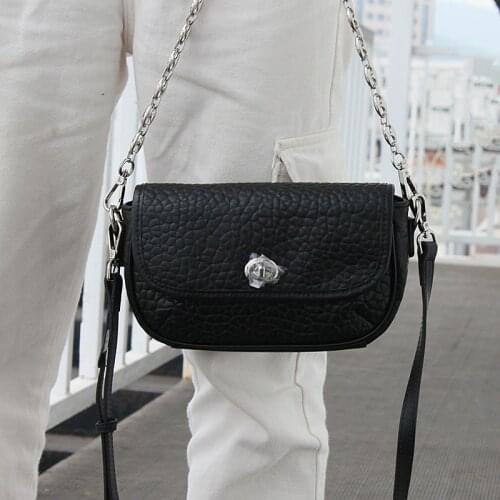 Luxury Chain Small Shoulder Bag Female Flap Fashion Bubble Sheepskin Crossbody Bags For Women 2021 Real Leather Fashion Handbags