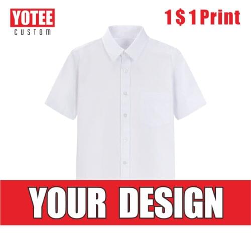 YOTEE2020 new short sleeve shirt custom slim cotton group company custom embroidery lapel mens short sleeve shirt S-5XL