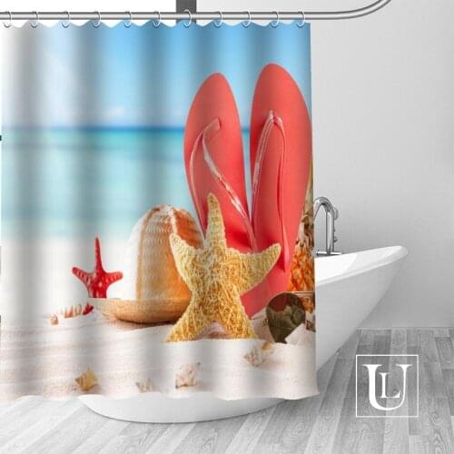 Beach shells Curtain Fabric Modern Shower Curtain bathroom beautiful Curtains Bath decor Polyester Cloth Waterproof