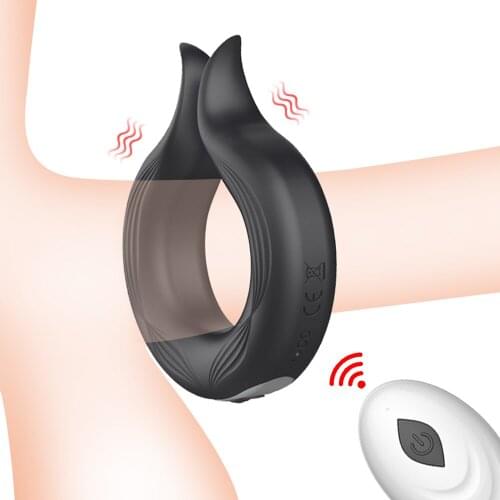 Penis Ring Silicone Vibrator Penis Erection Sperm Lock Delayed Ejaculation wireless couples lock Ring Sex Toys Adult Men Trainer