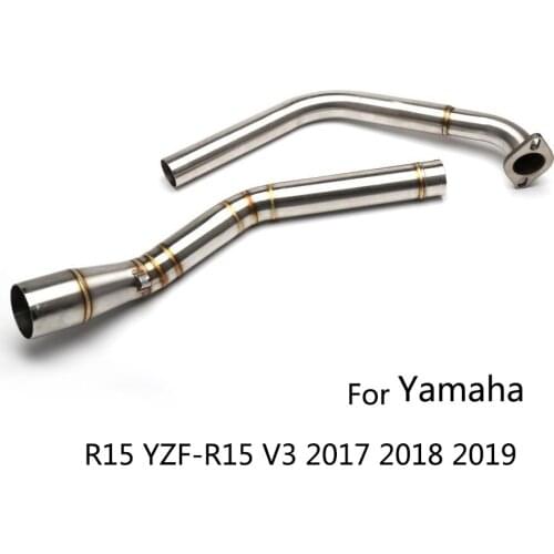 For Yamaha R15 YZF-R15 V3 2017 2018 2019 Exhaust Pipe Motorcycle Header Mid Link Pipe Slip On 51mm Stainless Steel Exhaust Tips