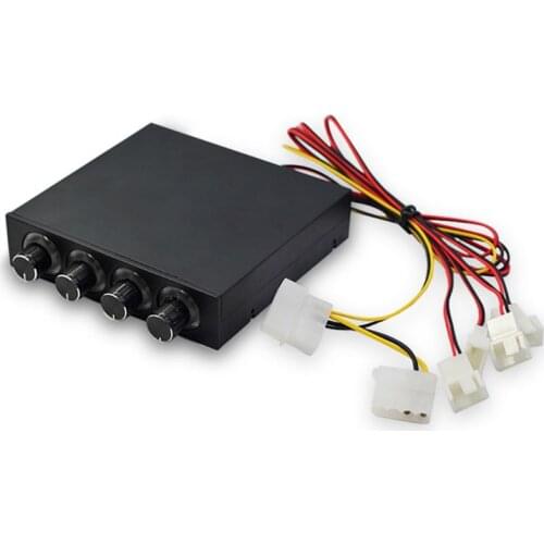 3.5inch PC HDD 4 Channel Speed Fan Controller with Blue/Red LED Controller Front Panel For Computer Fans
