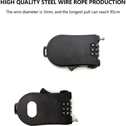 3 Digit Security Code Bike Cable Lock Password Long Roller Pram Padlock Rope Bicycle Mini Extendable Wire Anti Theft Accessories