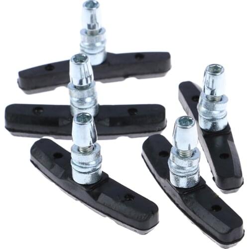 5pcs Mountain Road Mute V-Brake Holder Shoes Rubber Blocks Durable Cycling Accessories Bike Brake pads MTB Bicycle Braking