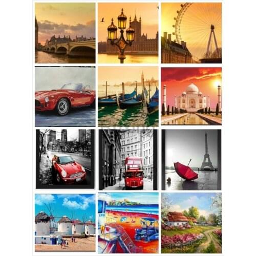 5D DIY Diamond Painting Construction car country landscape Diamond Embroidery Cross Stitch Rhinestone Decoration wall picture