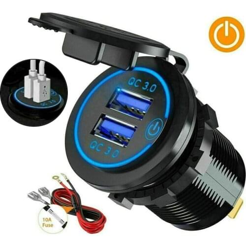 Dual USB Car Charger 12-24V Fast Car Chargers Power Adapter QC3.0 Car Charger Socket For Samsung Galaxy S9 Note 9 S9+ S8 S8+ S7