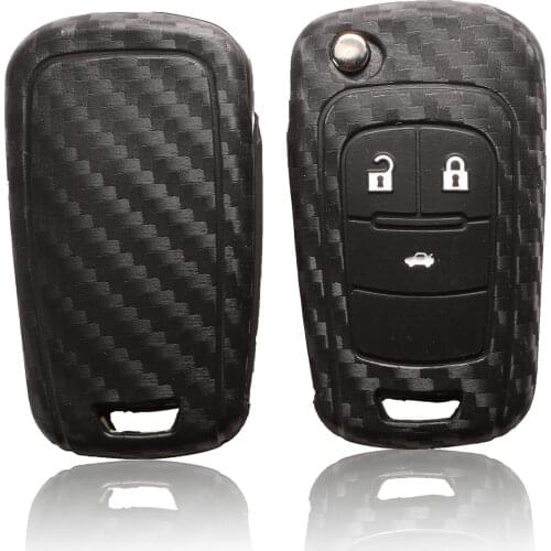 Bilchave 5pcs 3/4BT Carbon Fiber Silicone Remote Key Case Cover For Chevrolet Cruze Epica Lova Opel Insignia Astra Zafira Buick