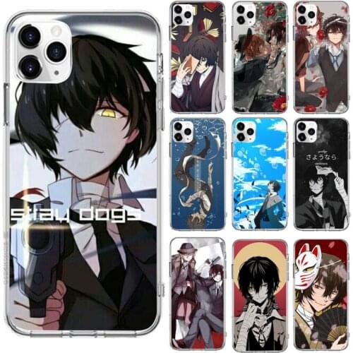Anime Bungou Stray Dogs Dazai Osamu Phone Case Transparent for iPhone 6 7 8 11 12 s mini pro X XS XR MAX Plus cover funda shell