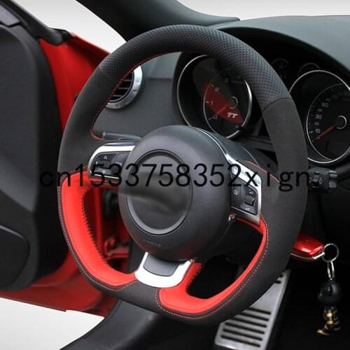 For Audi A1 A3 A8L S5 S7 SQ5 TT R8 DIY custom leather suede car interior steering wheel cover