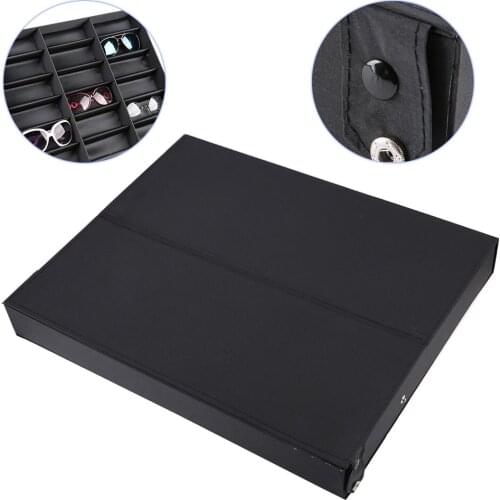 Dropshipping Glasses Display Case 18 Grids Glasses Display Stand Sunglasses Storage Box Glasses Jewelry Organizer