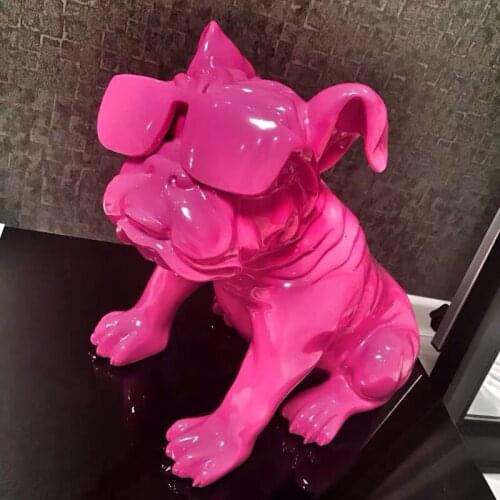 Home Decor Figurine Nordic Style Bulldog Tabletop Ornaments Model Dog Resin Statues Tiger Dog Sculptures Living Room Decoration