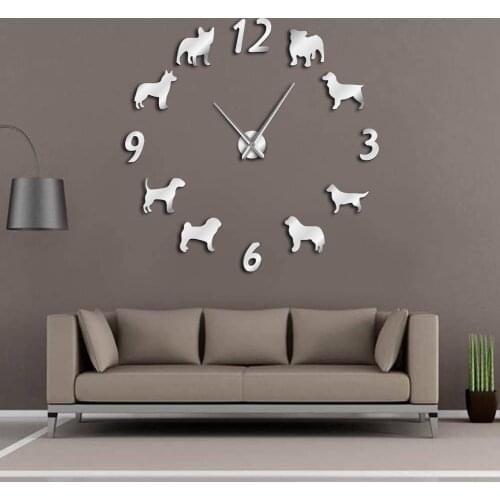 GZ252 37 inch 3D fashion simple DIY wall clock acrylic mirror wall clock creative home decoration
