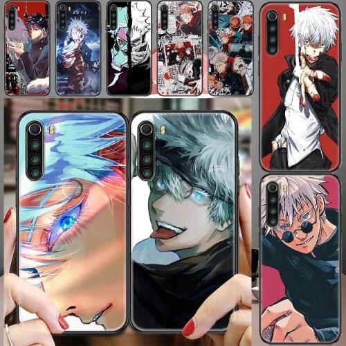 Jujutsu Kaisen Yuji Itadori Gojo Satoru Phone case For Xiaomi Redmi Note 7 7A 8 8T 9 9A 9S K30 Pro Ultra black soft cover tpu