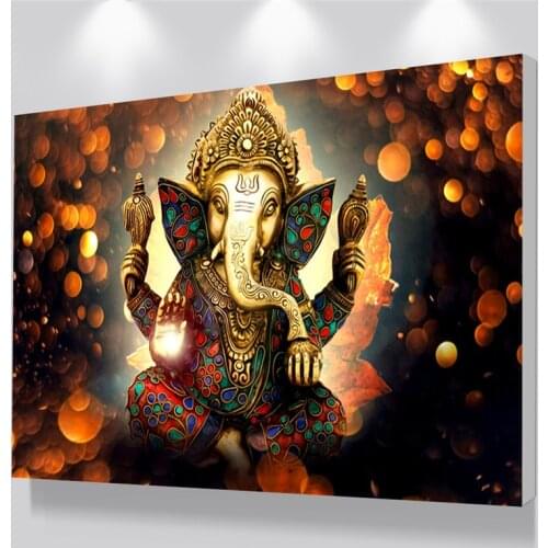 Indian Style Ganesha Canvas Painting Cheap China Wall Art Pictures,Dropshipping Posters Prints,cuadros decoracion pictures art