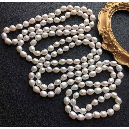 Jewellery 8-9mm white Long freshwater pearl necklace