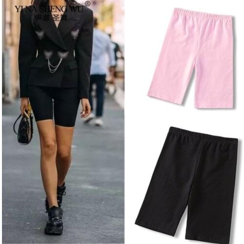 2021 Summer Fashion Shorts Women Sexy Yoga Biker Shorts Fitness Korean Casual Sports Short 4 Color Athleisure Cycling Shorts