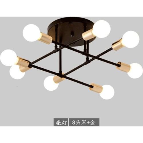 Multiple Rod Wrought Iron Ceiling Light Retro Industrial Loft Nordic Dome Lamp for Home Decor Dinning Cafe Bar