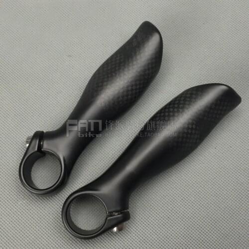 NO LOGO Mountain bike full carbon fibre handlebar bar ends bicycle bar ends 3K Matte