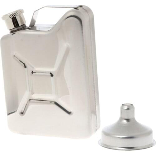 5oz Stainless Steel Jerry Can Hip Flask Liquor Whisky Pocket Bottle Men Gift