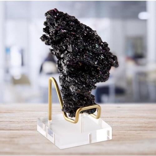 Acrylic Base Metal Arm Display Stand Fossils Minerals Rocks Balls Holder For Crystal Minerals Ores Agate Rocks Stones Collection