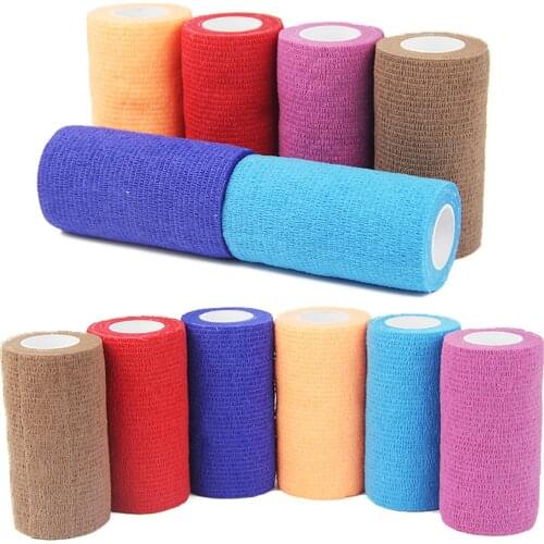 4 Inch 12 Rolls Self-Adherent Tape Cohesive Bandage for Sports Injury Strain Knee Wrist Ankle Sprains & Swelling First Aid Tape