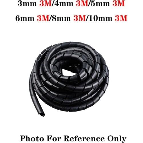 Spiral Protective Sleeve Strip for Flame Retardant Cable Home Storage Black And White 3mm / 4mm / 6mm / 8mm / 10mm/12mm, New