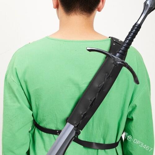 Medieval Sword Belt Waist Sheath Scabbard Adult Warrior Armor Costume Rapier Leather Buckle Strap Holster