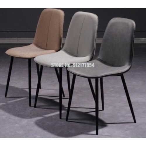 Dining Chair Home Nordic Modern Minimalist Chair Backrest Iron Light Luxury Negotiation Restaurant Dining Table Chair Makeup Cha