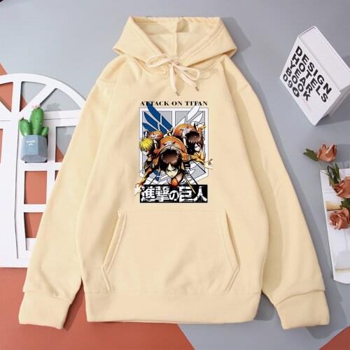 Attack on Titan Hooded Sweatshirt Mikasa·Ackerman Hoodie Eren Jaeger Womens Clothing Autumn Warm Women Hoodie Japan Anime Tops