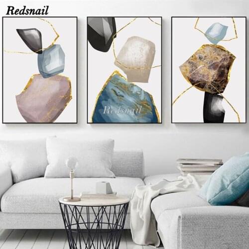 Triptych Diy Diamond Painting Abstract colorful stones puzzle 5D Full mosaic diamant Embroidery Art Strange Thing 3pcs/set MM019