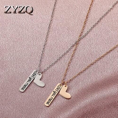 ZYZQ Gorgeous Metal Letter Pendant Necklace For Women Wedding Party Elegant Lady Accessories Anniversary Gift Fashion Jewelry