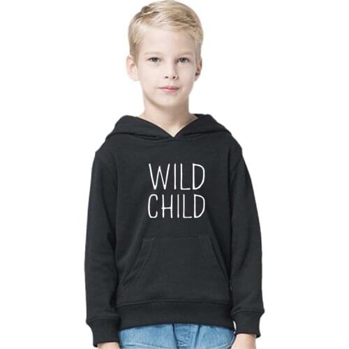 Spring Kids Soft Thick Fleece Hoodie Wild Child Toddler Sweatshirt Top