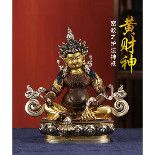 High-grade Buddha brass statue- HOME family effective protection Tibetan Nepal Yellow Jambhala fortune god Buddha