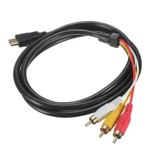 Y5GE 1.5m/5ft Male to 3RCA AV Cable Adapter Male M / M Composite Connector Transmitter,HDMI to AV, High Defination