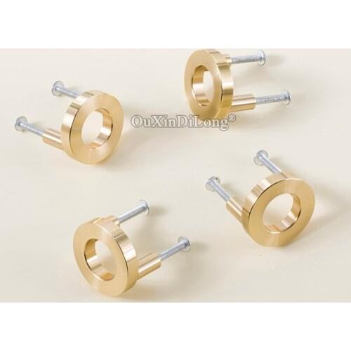 4PCS Gold Ring/Circle Knobs Brass Door Handles Cupboard Pulls Cabinet Drawer Knobs for Furniture Hardware GF487