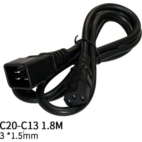 1.8M 3*1.5mm Square C20-C13 Socket IEC320 C20 Male Plug To C13 Socekt Female Power Extension Cable Cord Adapter Wire 10A/16A