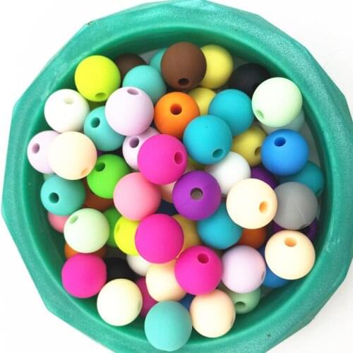 100pc/lot Loose 10mm Silicone Beads - DIY Silicone Nursing Teething Necklace - Select Your Colour