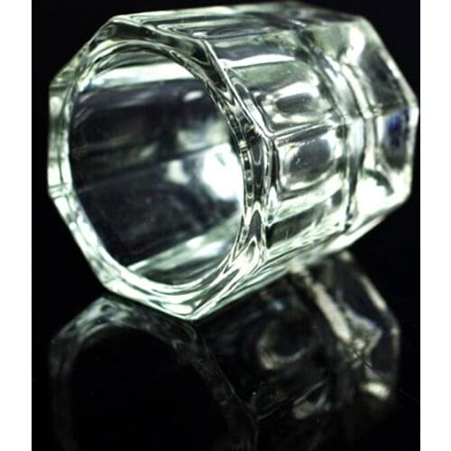 Acrylic Nail Cup Clear Crystal Bowl Acrylic Powder Liquid Holder Dish Nail Art Tool Salon Equipment