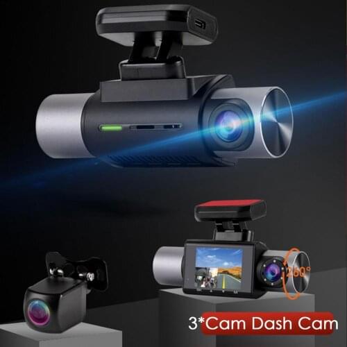 2 Inch Car Dash Cam HD 1080P Car Video Camera Driving Recorder Rear View 3 Lens GPS Night Wide Angle Dashcam Video Registrar