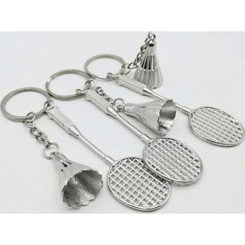 Badminton Keychain Badminton Racket Memento Sports Souvenirs Mini Keyring Bag Fans Supplies Gifts DIY Craft Souvenirs Keychain