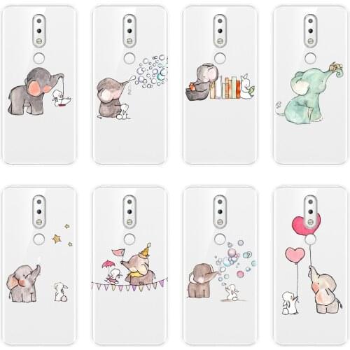 TPU Elephant Rabbit Kawaii Phone Case For Nokia 2.1 3.1 5.1 6.1 7.1 Soft Silicone Back Cover For Nokia 7.1 6.1 5.1 3.1 2.1 Plus