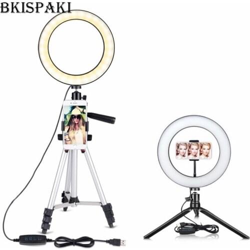 Dimmable LED Studio Camera Ring Light Photo Mobile Phone Video Annular Lamp Tripod Selfie Stick For Xiaomi iphone Canon Nikon