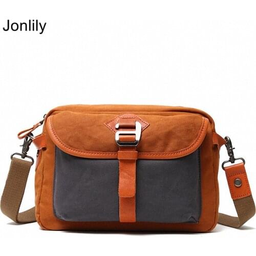 Jonlily Unisex Retro Canvas Shoulder Bag Female Fashion Messenger Crossbody Bag Casual Travel Bags Teens Daybag Purse -KG586
